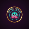 Retro Realm Ghost Badge Logo